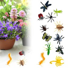 12x Plastic Insect Model Figures Toy Bugs Scorpion Jungle Decors Safe Non-Toxic
