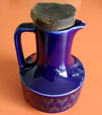 Vintage Retro 70s Blue Hornsea Heirloom Pattern Vinegar Oil Vinegarette Jar Lid