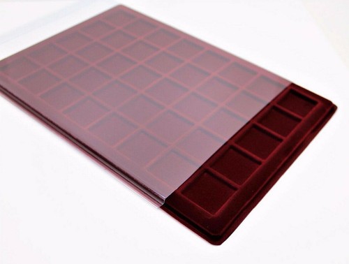 Burgundy red velour tray - burgundy, for