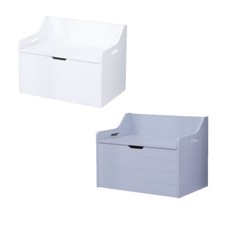 WOODEN TOY BOX LARGE WHITE