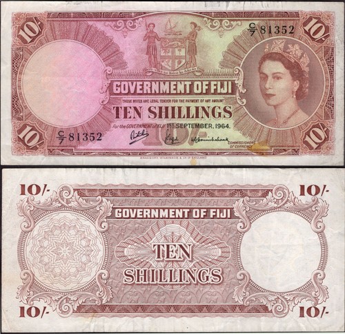 Fiji ten shillings 9 1964 - shillings, 1-9-1964