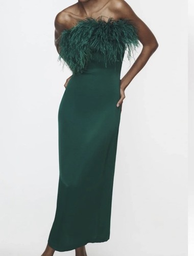 Zara feather satin - feather, effect