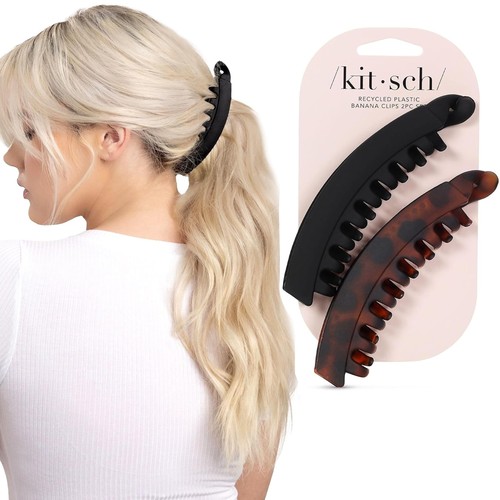 Kitsch banana hair clips - banana, for