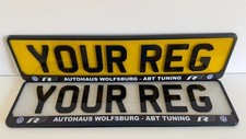 2x VW R-Line UV PRINT Car Number Plate Surround Holder Frame Authentic*