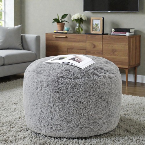 Faux fur beanbags round - faux,