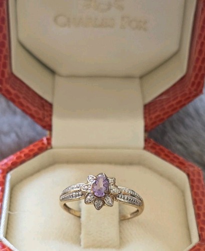 Amethyst and diamond ring - diamond,