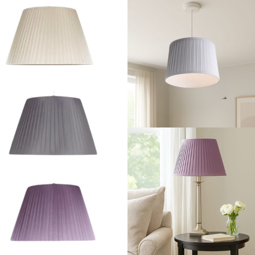 Satin knife pleated drum lamp - pleated,