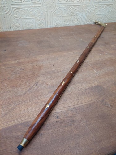 Vintage wood brass walking - wood,