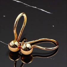 Ball Earrings, Genuine 14K