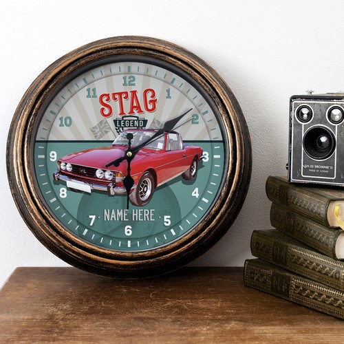 Personalised car clock - car, triumph