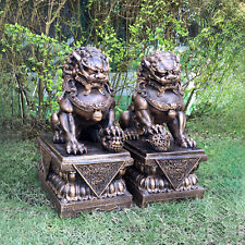 Foo Dogs 45cm Bronze Resin Garden Statues