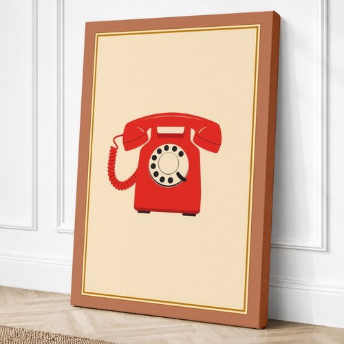Red rotary phone - rotary,