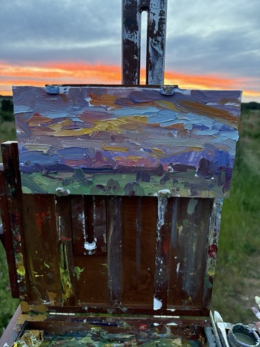 Plein air landscape - landscape, oil