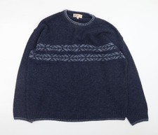 EWM Men's Blue Fair Isle Wool
