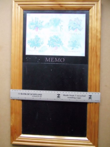 Vintage chalk memo - board, pine