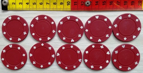 Red poker chips - 10,