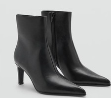 MANGO LEATHER POINTED ANKLE