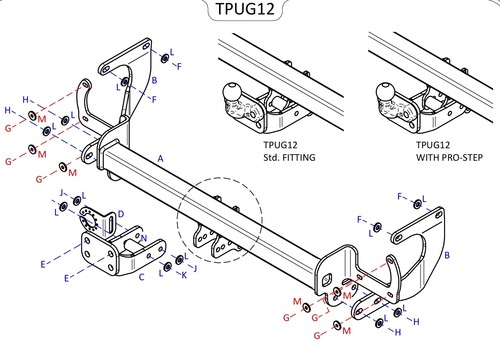 Towtrust fixed flange - fixed,