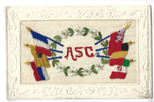 Silk postcard ww1 from - silk, the