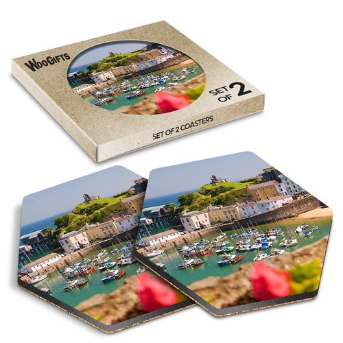 Hexagon mdf coaster tenby - hexagon,
