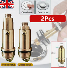2Pcs Bolt Basin Bath Sink Drain Waste Click Clack Brass Push Spring Plug Gold UK