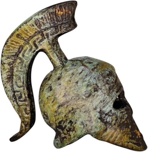 Bronze helmet statue spartan - bronze,