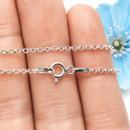Silver chain necklace curb - chain,