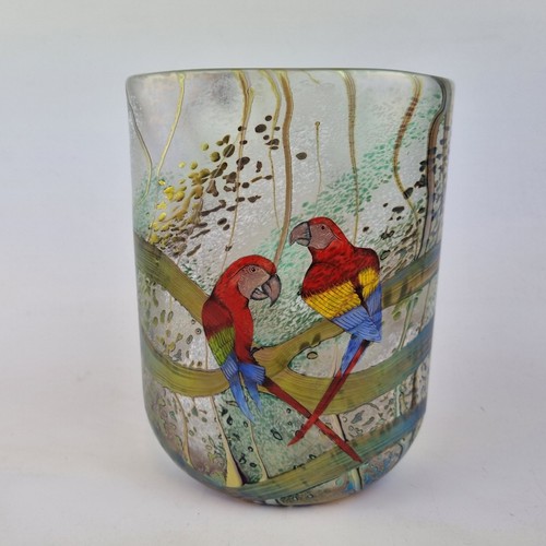 Okra iridescent art - glass, vase