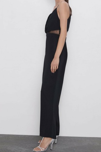 Zara contrast lace jumpsuit - contrast,
