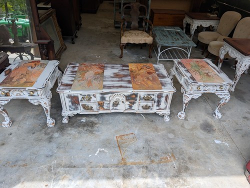 Shabby chic walnut - end, tables