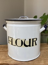 Vintage Enamel Flour Tub
