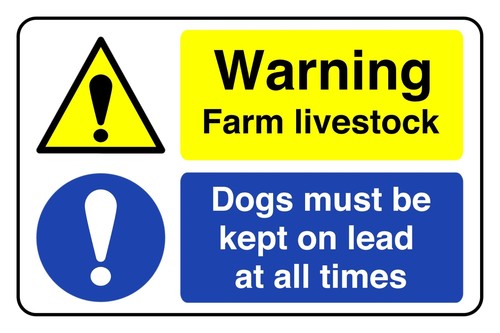 Warning farm livestock - warning,
