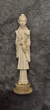 Vintage Signed A.Giannelli Italian Carved Alabaster Sculpture Man With Flower