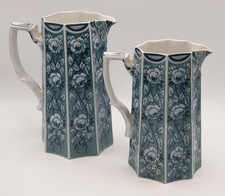 Pair Blue Floral Burleigh Ware