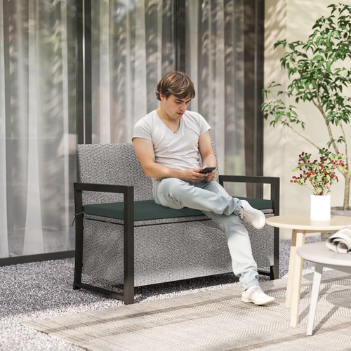 Seater rattan garden bench - garden,