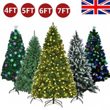 Christmas Tree with LED Lights / Pre Lit Fibre Optic 4/5/6/7ft Artificial Decor