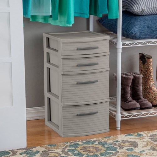 Drawer weave tower - weave, gray