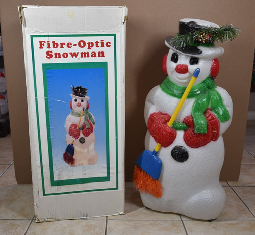 Vintage fibre optic snowman - vintage,
