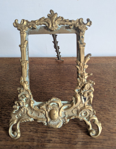 Vintage ornate brass picture - ornate,