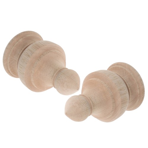 2pcs reusable wooden finials - 2pcs,