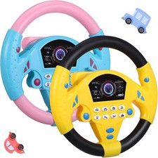 Kids Steering Wheel Toy Simulated Sound Driving Pretend Play Toy Car Controller