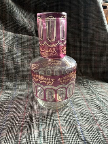 Vintage moroccan glass - moroccan, carafe