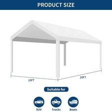 10x20 ft Carport Replacement Canopy Cover, Heavy-Duty Waterproof & UV Protected