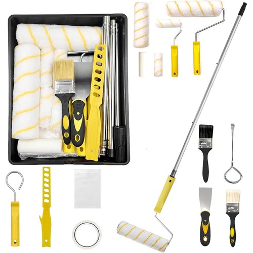 17pc paint roller - paint, set