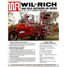 Wil-Rich 3400 Field Cultivator Air Seeder Vintage Farming Leaflet SJ21
