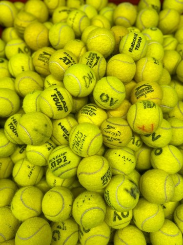 100 used tennis - used, balls.