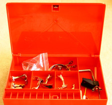 GENUINE BERNINA 830 Red Accessories Box with 9 old style presser feet and  more