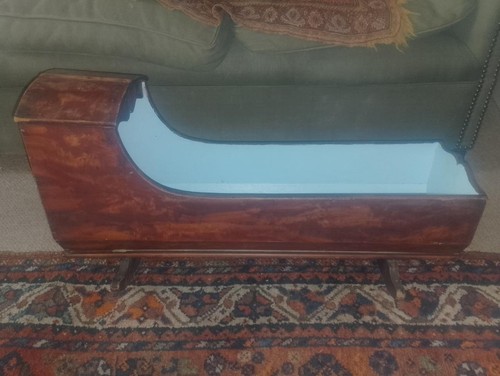 Antique wooden rocking crib