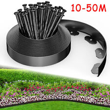 10 Metre Black Flexible Garden Border Grass Lawn Path Edging With Plastic Pegs