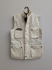 Men's Belstaff Multi Pocket Nylon Biker Vest Waistcoat/Gilet Beige Size 12